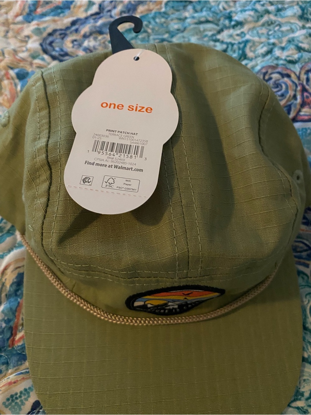Go Wild Olive Green Outdoor Cap with Braided Brim Detail - Picture 4 of 5